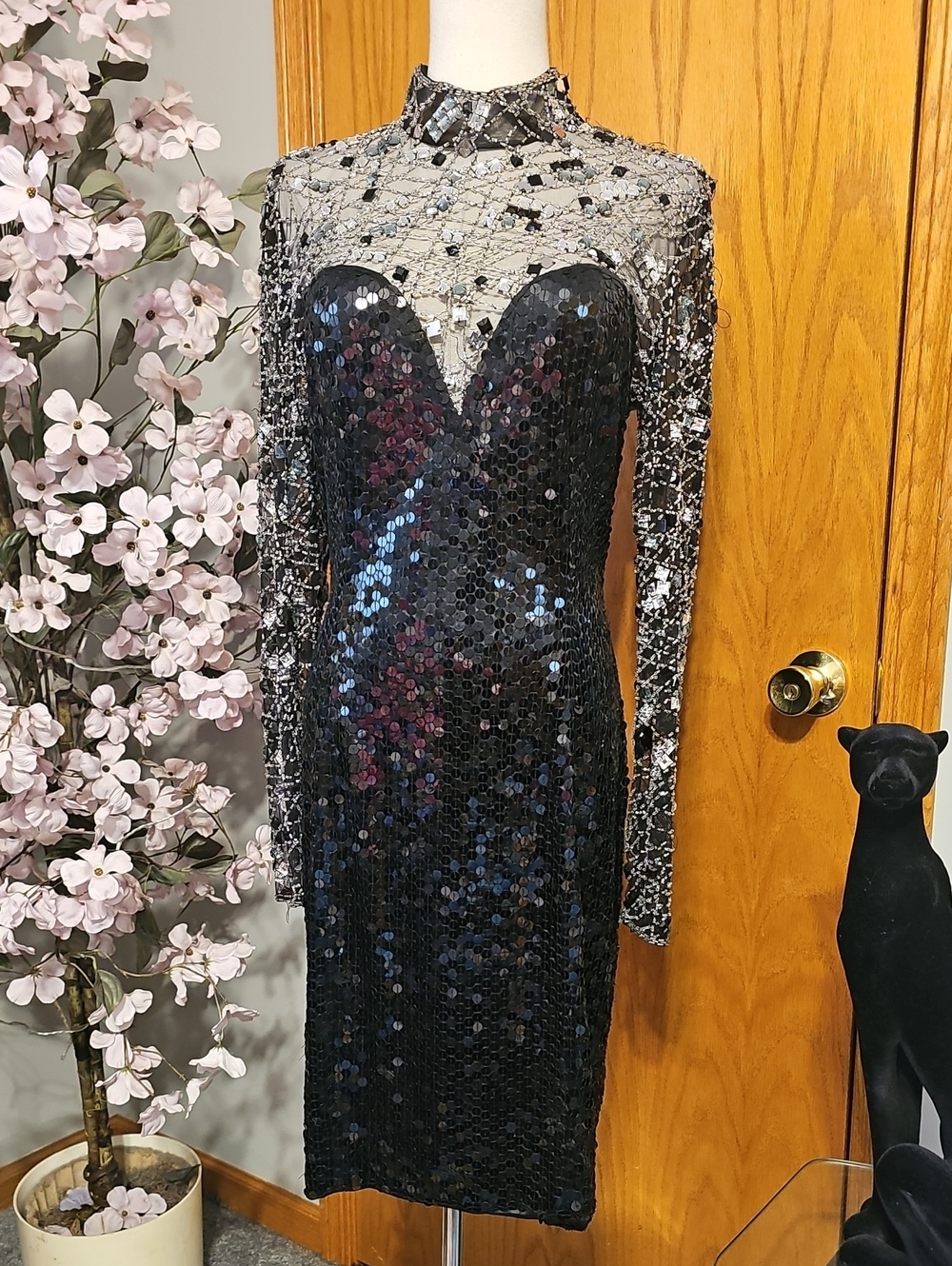 1980s Niteline By Della Roufogali Fully Beaded/sequin Cocktail Dress